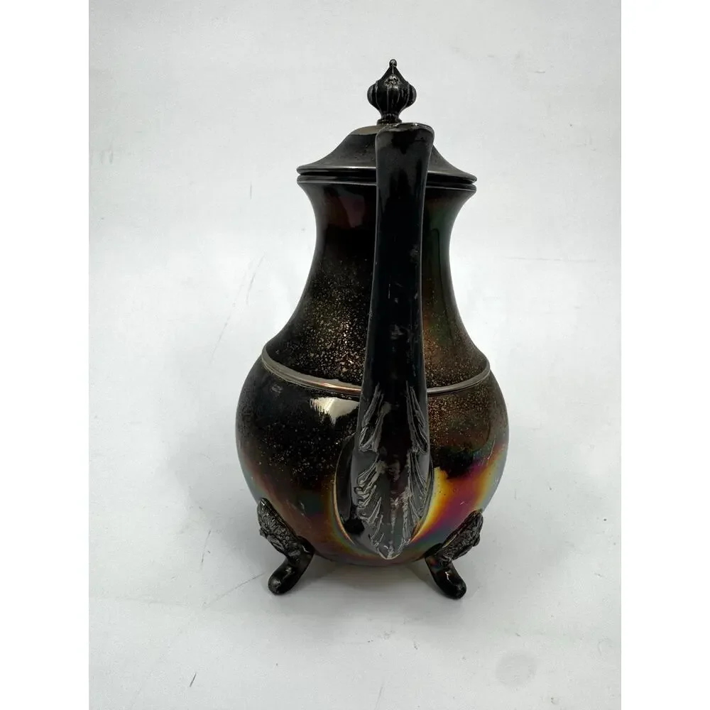 SMP Co Silversmiths Vintage Tea Set Silver on Copper Teapot Creamer Sugar